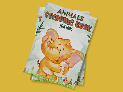 Animals Kids Coloring Book Cover Design