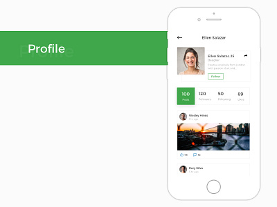 Profile clean followers following ios likes mobile posts profile simple