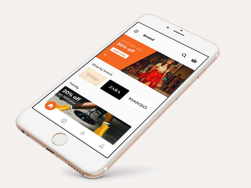 E-commerce animation app brand clean design e commerce mobile search simple ui ux