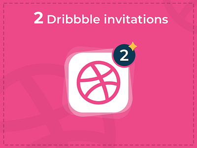 Dribbble Invite blue clean dribbble invitation pink simple two