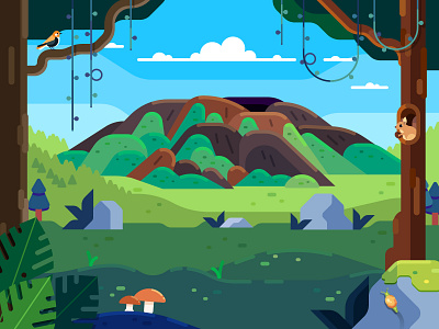 Mount Tambora graphic design illustration vector