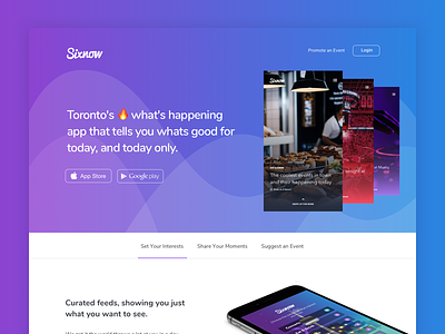 Sixnow landing page flat padded purple vector web design whitespace