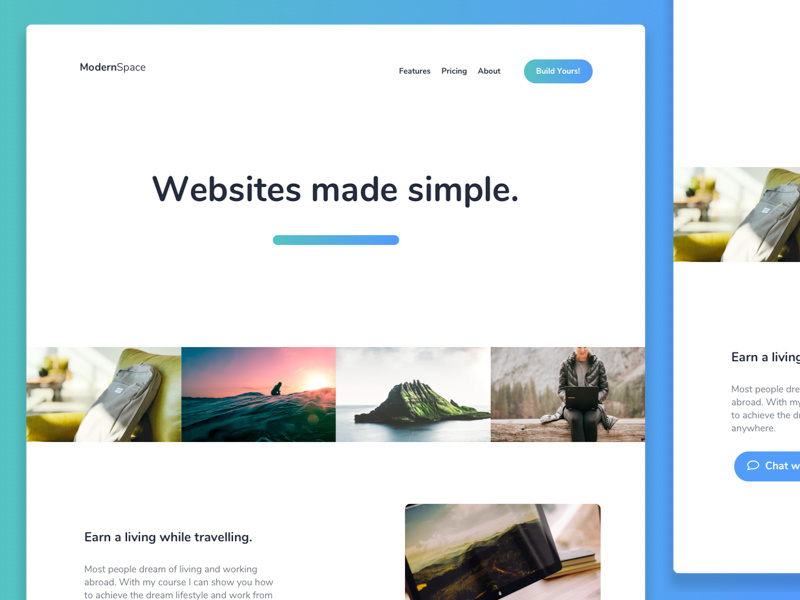 Simple layout web design ui ux white space