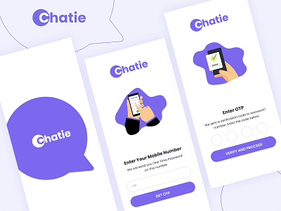 Chatie - App Design chat app design mabile app ux mobile app design mobile app ui ui ux