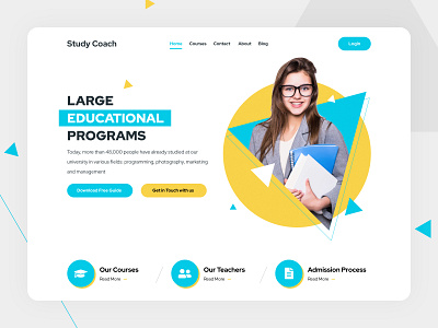 Study Coach - Home Page Design education education home page design graphic design home page design landing page design visual design