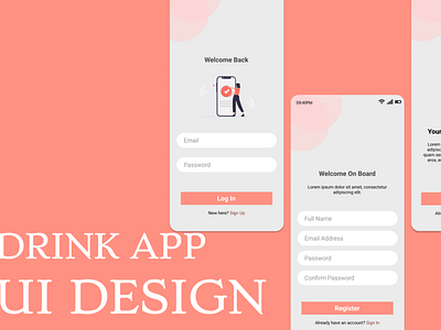 Drink App Sign Up/ Login Page