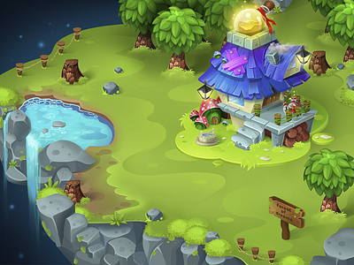 Game location 2d art forest game house ios isometric land location magic mobilegame mushrooms