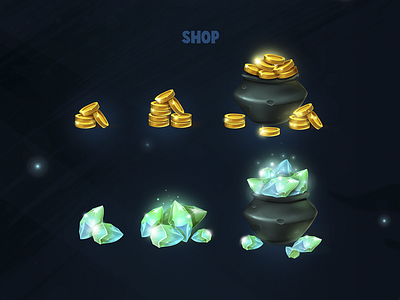 Shop icons for mobile game