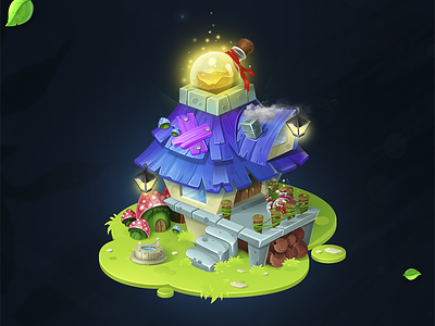Magic house for mobile game "DreamCatcher" 2d app art bottle cg dream game house ios magic mobile mushrooms
