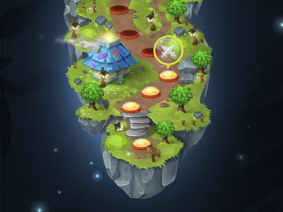 Game Map 2 2d art forest game house ios island isometric location magic mobilegame mushrooms