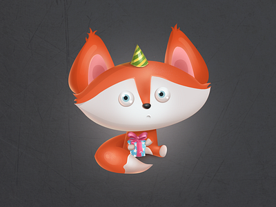 Cute fox 2d art birthday character cute fox