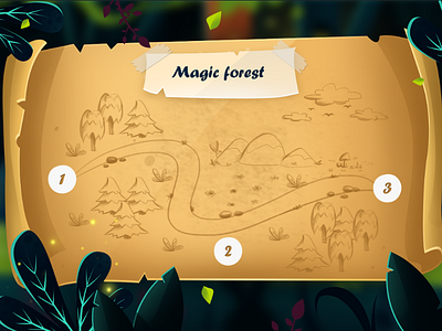 Map "Magic forest" 2d art forest game juboart magic map mobile