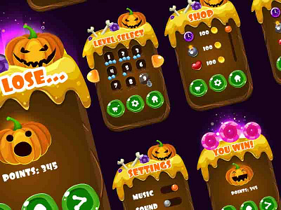 Halloween Game User Interface character download game gui halloween holiday pumpkin shutterstock vector