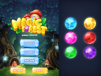 Magic forest bubble shooter