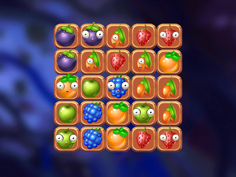 Forest Berry 2d animation berry boom character colors forest game icon match3 puzzle