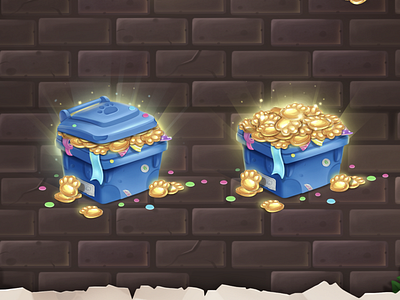 Chest with coins