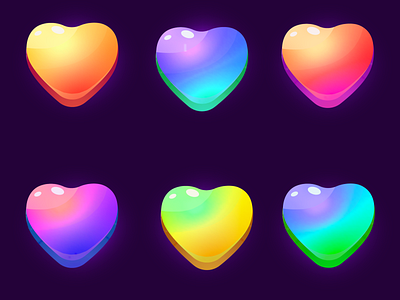 Trendy colors icon hearts, likes) art colors design game hearth icon illustration like shutterstock trendy ui vector