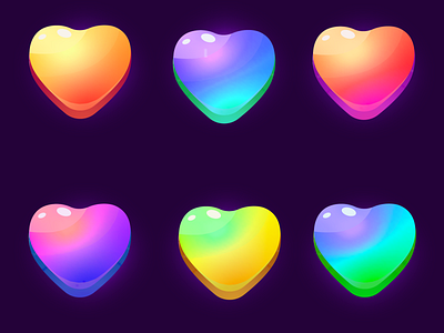 Trendy colors icon hearts, likes)