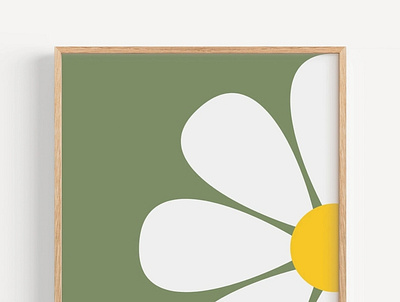 Buy Flower On Green Coloured Wall Art Online - The Arte coloured wall art