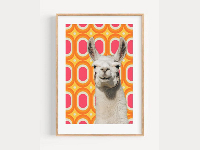 The Arte - Colourful Prints For Living Room | 70s Llama framedartprints