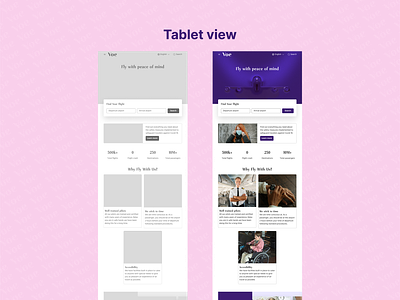 Voe(airline landing page)- Tablet view