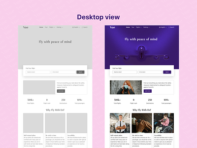 Voe(airline landing page)- Desktop view