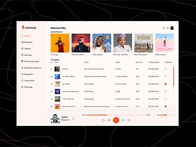 Winamp Redesign app design desktop app desktop design music app music desktop app music player ui ui design winamp redesign
