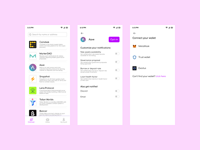 Opt-in Notification for dApps blockchain dapps notification system opt in notification for dapps ui ui design