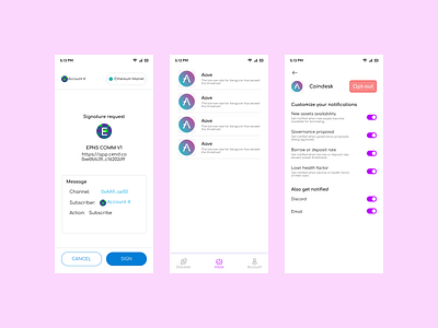 Opt-in Notification for dApps notification for dapps notification system opt in notification for dapps ui ui design