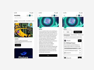 Find DOAs blockchain doas crypto doas doas find doas ui ui design view and submit proposal vote doas