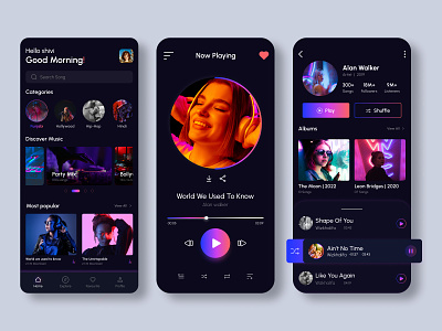 Music App - concept redesign best design bmvsi cost effective figma low cost media player mobile app music app redesign system integration template