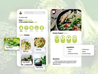 Healthy Cooking - App Design adobe app branding design designer figma graphic design illustration illustrator logo photoshop typography ui ux vector