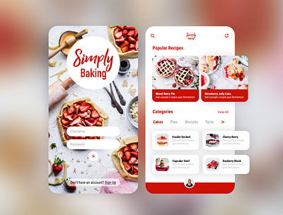 Simply Baking - App Design adobe branding design designer graphic design illustration illustrator logo photoshop ui uiux ux vector