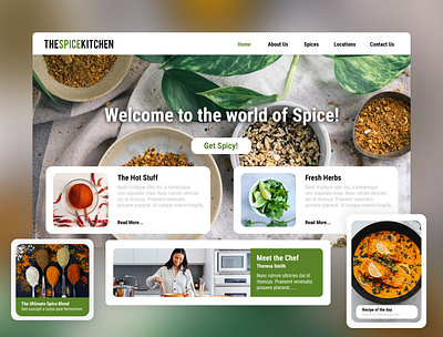 The Spice Kitchen - Web UI Design adobe branding design designer graphic design illustration illustrator photoshop ui uiuxdesign ux vector web webdesign