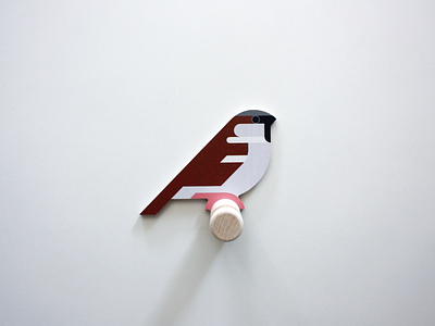 wooden Sparrow wall hook