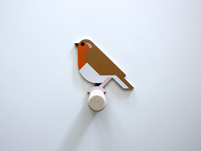 Robin wooden wall hook