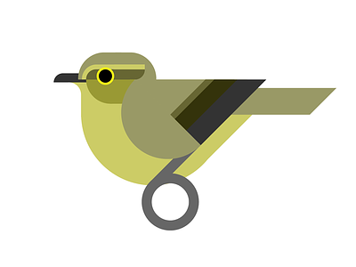 Chiffchaff bird chiffchaff geometric illustrator simple tjiftjaf vector wall hook