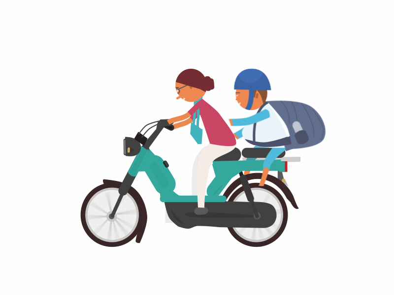 Bike ride to school 2d aftereffects animation animation production studio app branding character character animation colours design explainer video icon illustration illustrations india lighting logo typography vector web