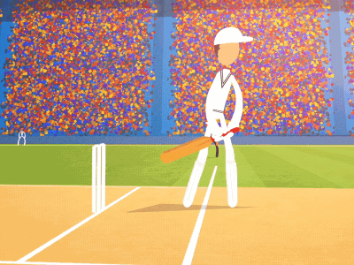 Cricket Batsmen 2d 3d aftereffects animation character charecter cricket crowd design explainer video illustration illustrations india lighting out sports stadium