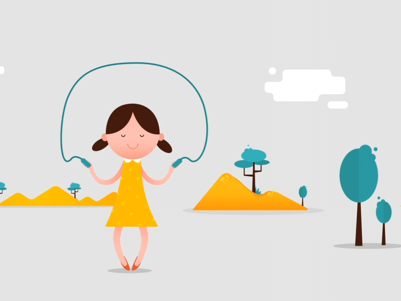 Happy Kid 2d aftereffects animation branding character design enjoy explainer video girl happy illustration illustrations india joy kid lighting park play skipping vector