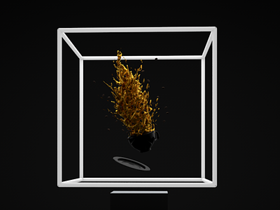 Gold Coffee Freeze 3d branding c4d character coffe coffesplash cup explainer video illustration illustrations light box vector