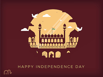 Happy Independence day 2d army birds ceasehate character colours design explainer video flag freedom illustration independence day india indian independence indianflag poster red fort spreadlove