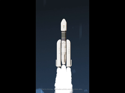 Chandrayaan-2 Booster Separation 2019 2d 3d animation aftereffects animation chandrayaan2 character design explainer video illustration liftoff lighting moon landing rocket