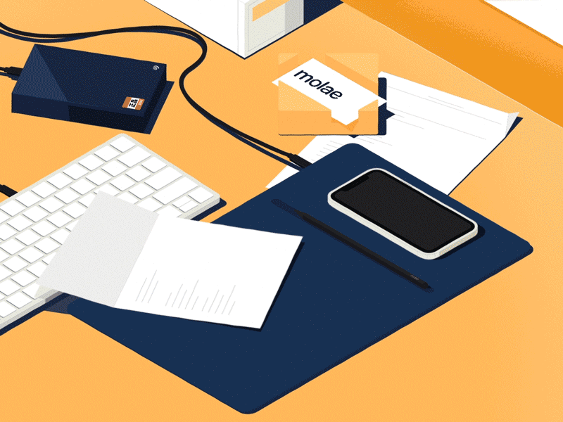 charging animation desk illustration ios iphone motion motion graphics motiongraphics namecard