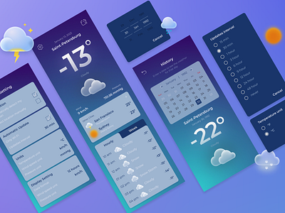 Weather application app design ui