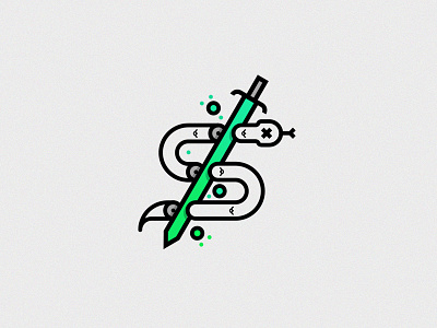 Severed icon severed snake sword words