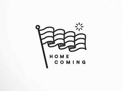 Homecoming coming flag home illustration line simple