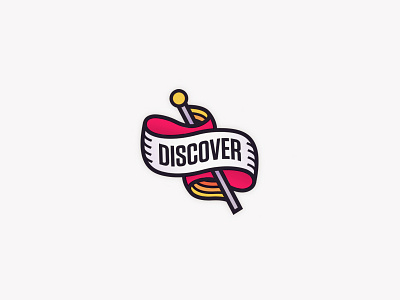 Discover Pin badge discover enamel lines pin simple