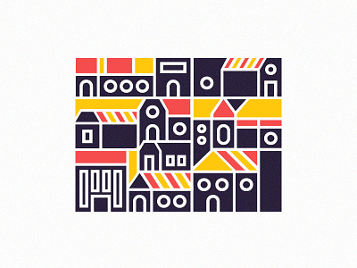 City Bloc building city colour geometric illustration square