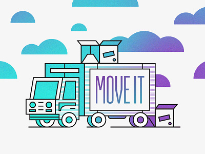 Move It gradient house it line move truck vehicle